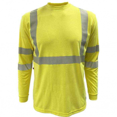 PIP 205FRGS-LM-2X, Reflective Apparel, ANSI Type R Class 3 AR/FR Crew Neck Long Sleeve T-Shirt, H